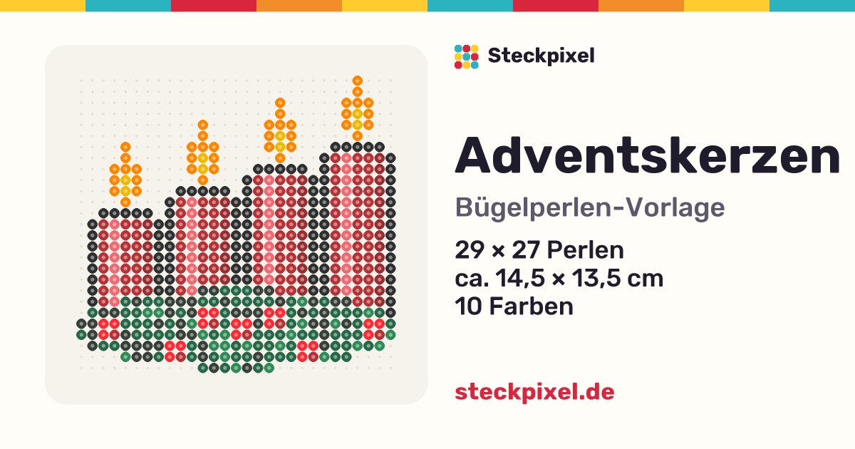 Bügelperlen-Vorlage Adventskerzen
