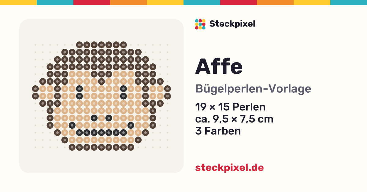 Bügelperlen-Vorlage Affe