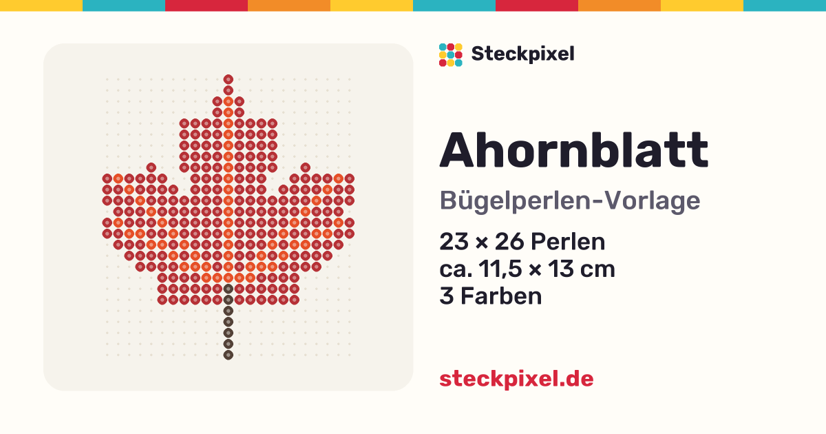 Bügelperlen-Vorlage Ahornblatt