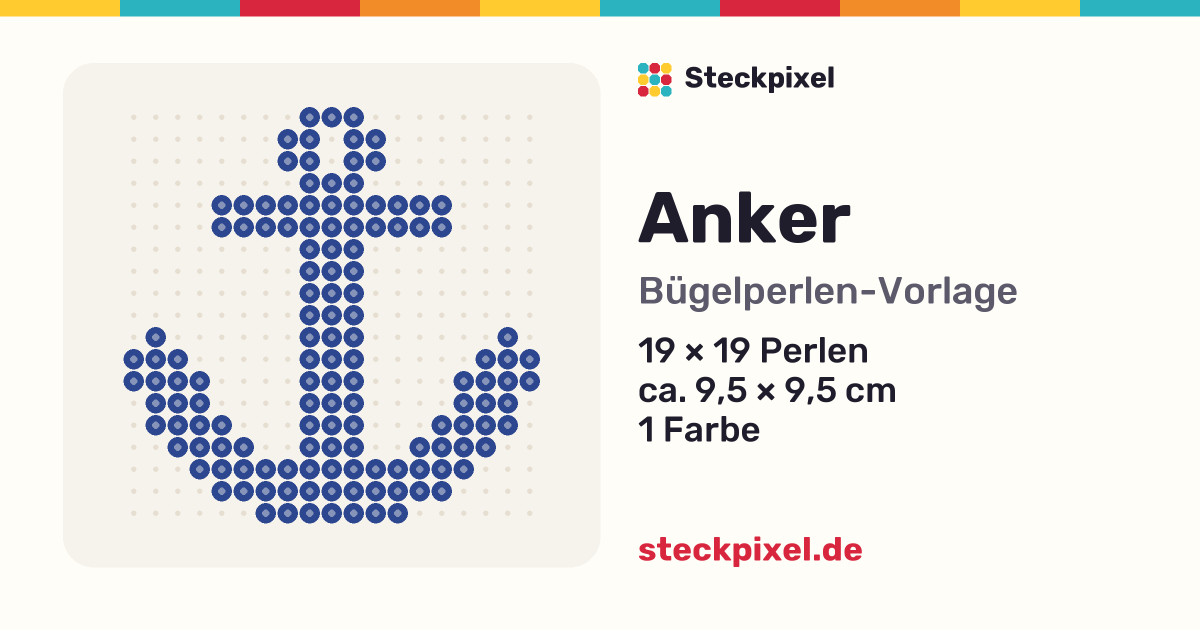 Bügelperlen-Vorlage Anker