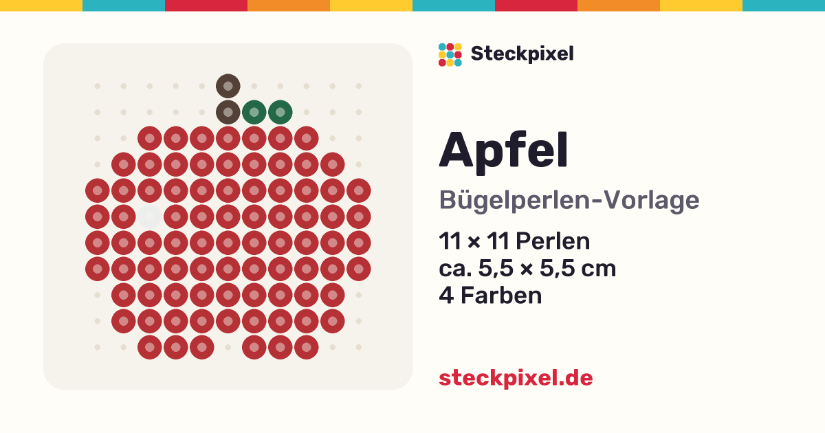 Bügelperlen-Vorlage Apfel