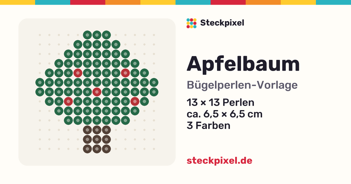 Bügelperlen-Vorlage Apfelbaum