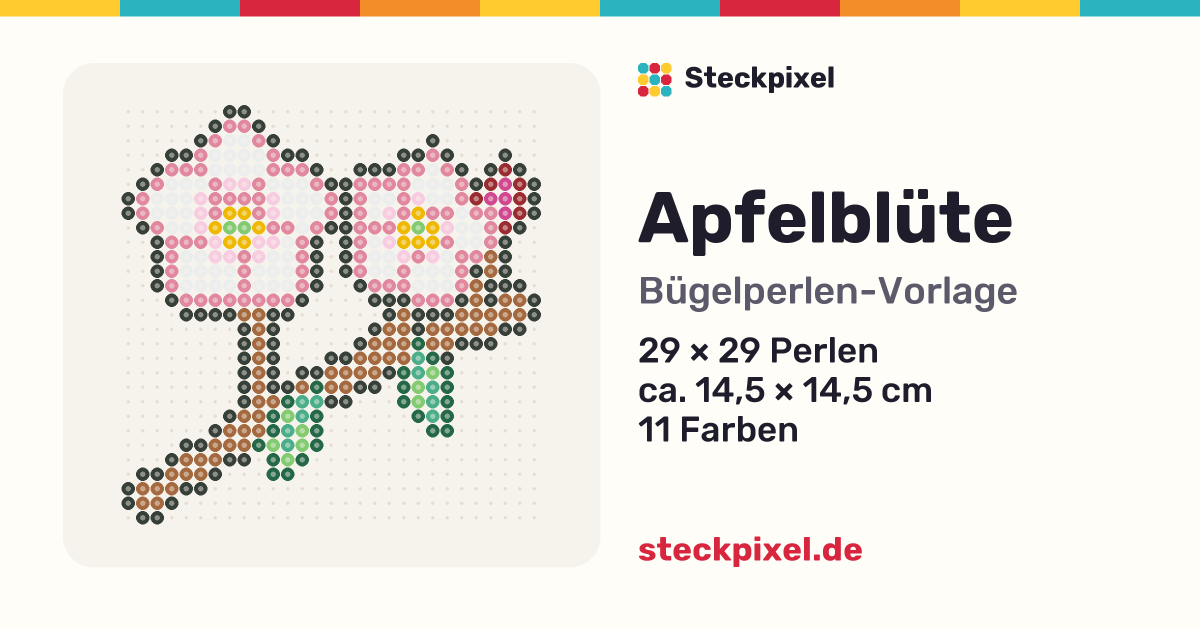 Bügelperlen-Vorlage Apfelblüte