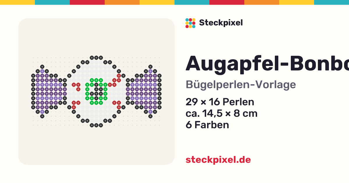 Bügelperlen-Vorlage Augapfel-Bonbon