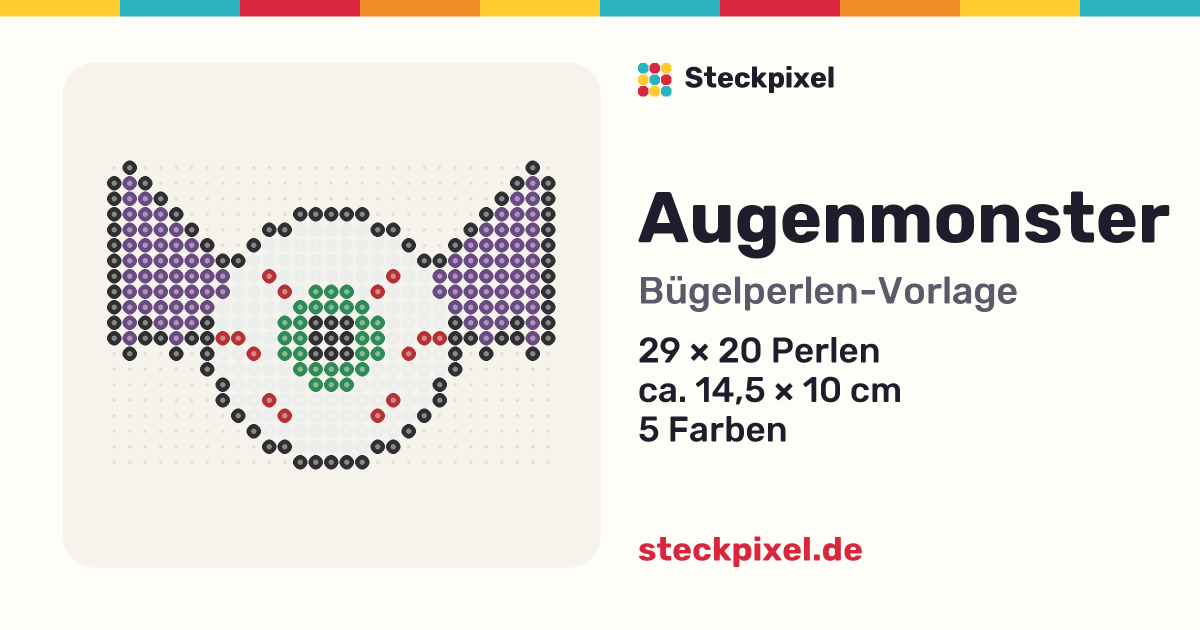Bügelperlen-Vorlage Augenmonster