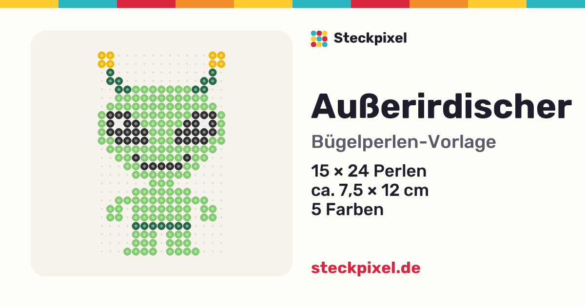 Bügelperlen-Vorlage Außerirdischer