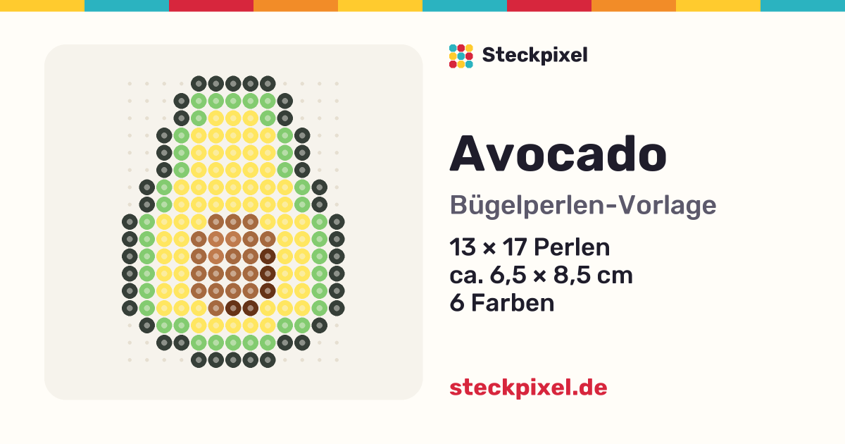 Bügelperlen-Vorlage Avocado