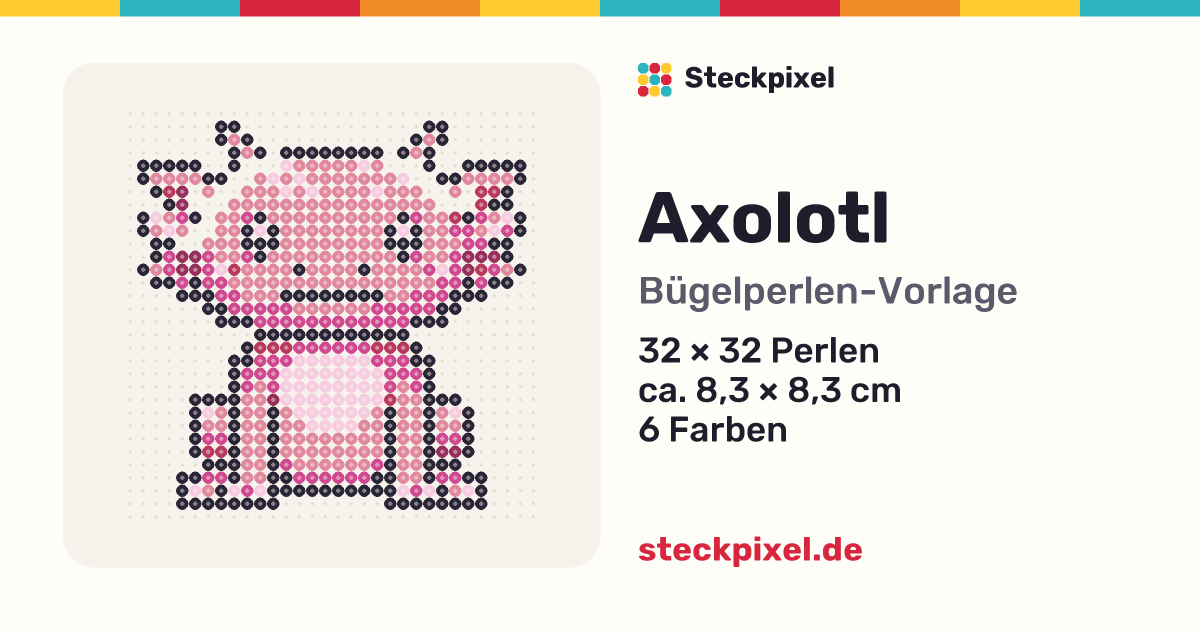 Bügelperlen-Vorlage Axolotl
