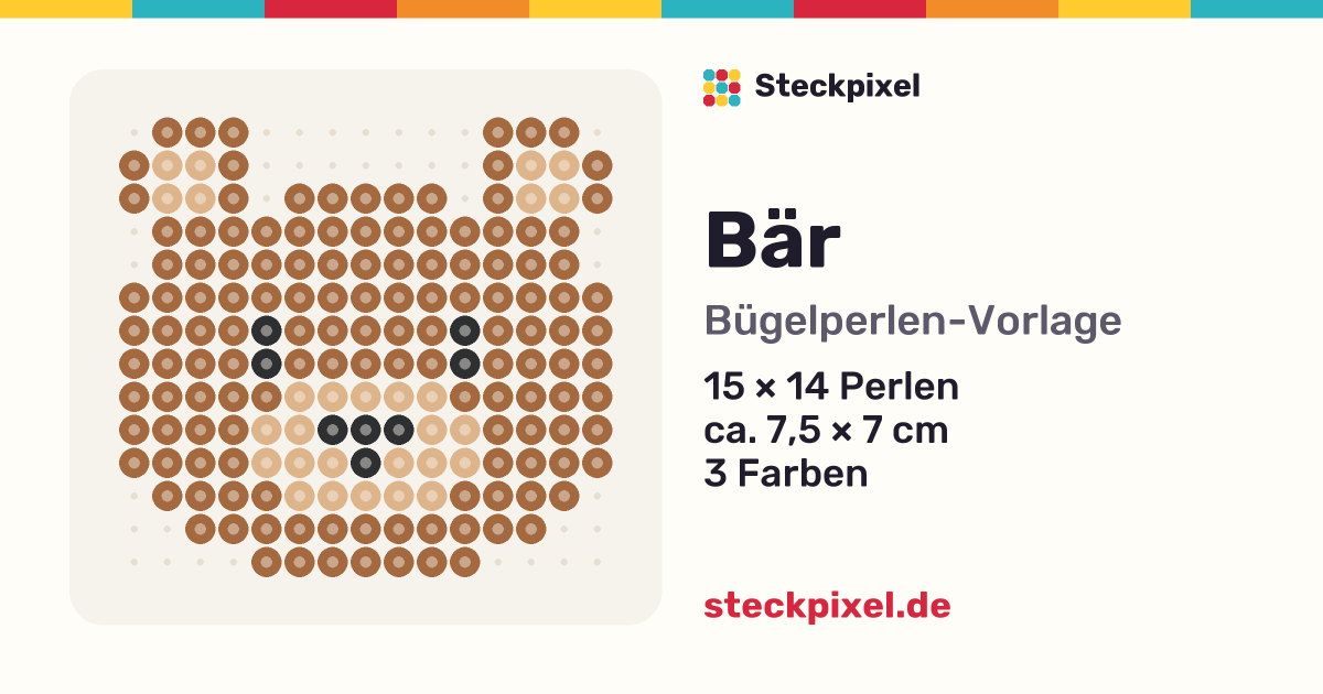 Bügelperlen-Vorlage Bär