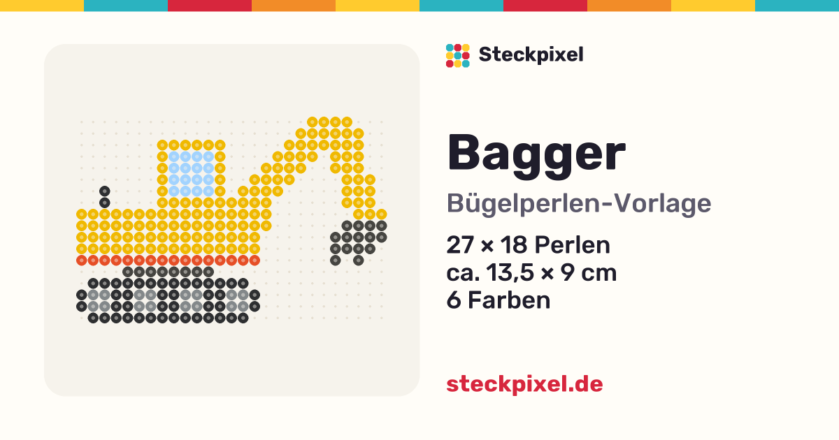 Bügelperlen-Vorlage Bagger