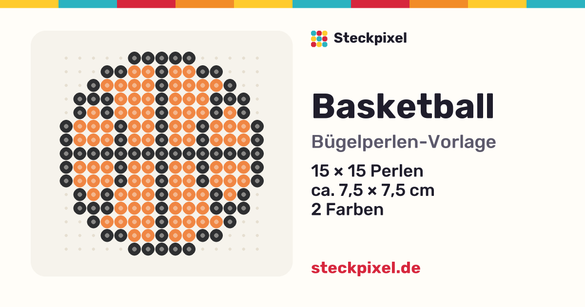 Bügelperlen-Vorlage Basketball