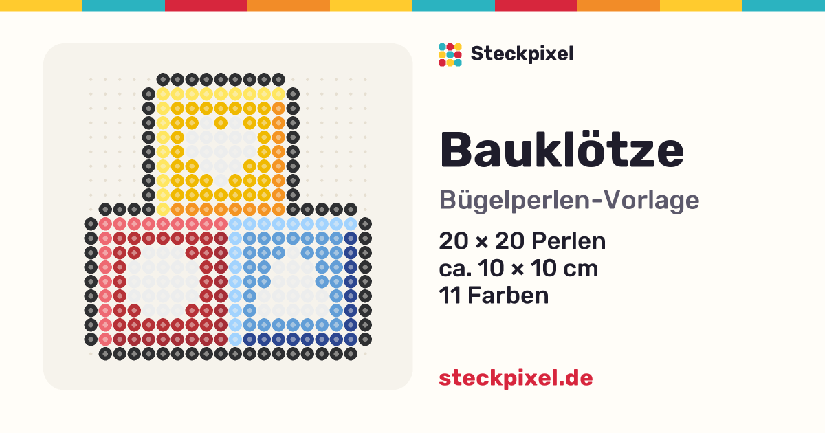 Bügelperlen-Vorlage Bauklötze