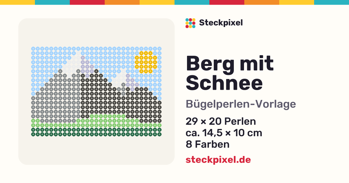 Bügelperlen-Vorlage Berg mit Schnee