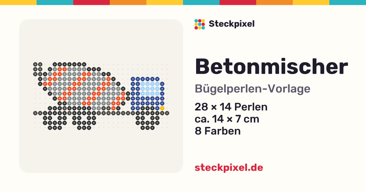 Bügelperlen-Vorlage Betonmischer
