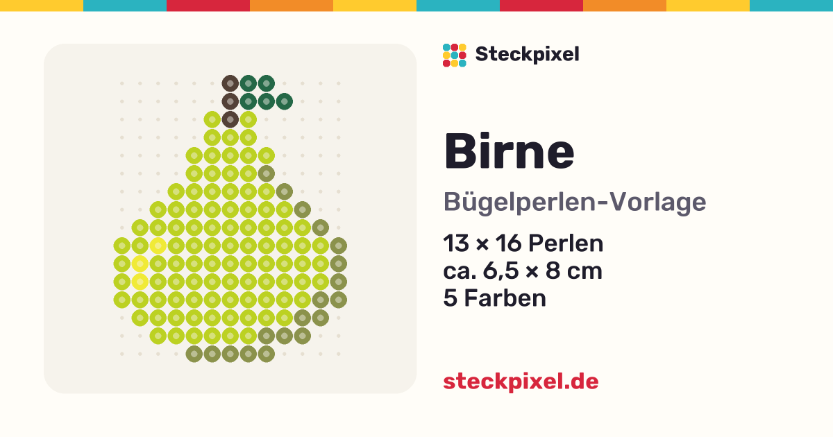 Bügelperlen-Vorlage Birne
