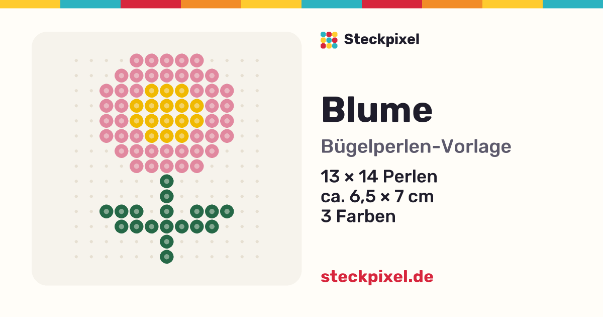 Bügelperlen-Vorlage Blume