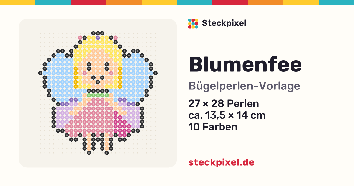 Bügelperlen-Vorlage Blumenfee