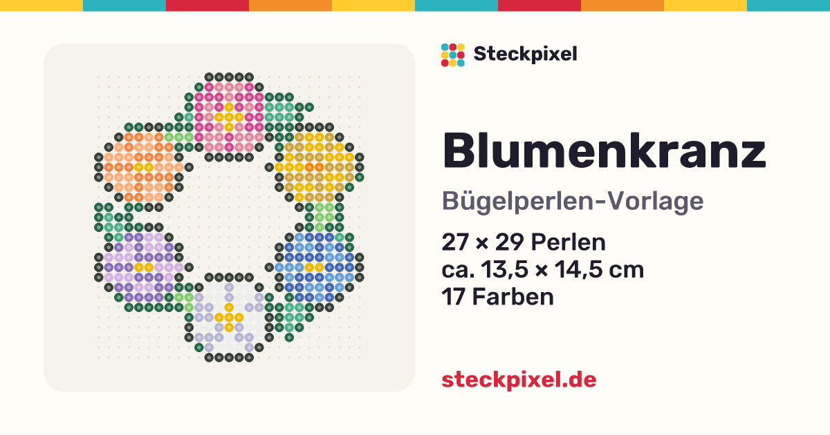 Bügelperlen-Vorlage Blumenkranz
