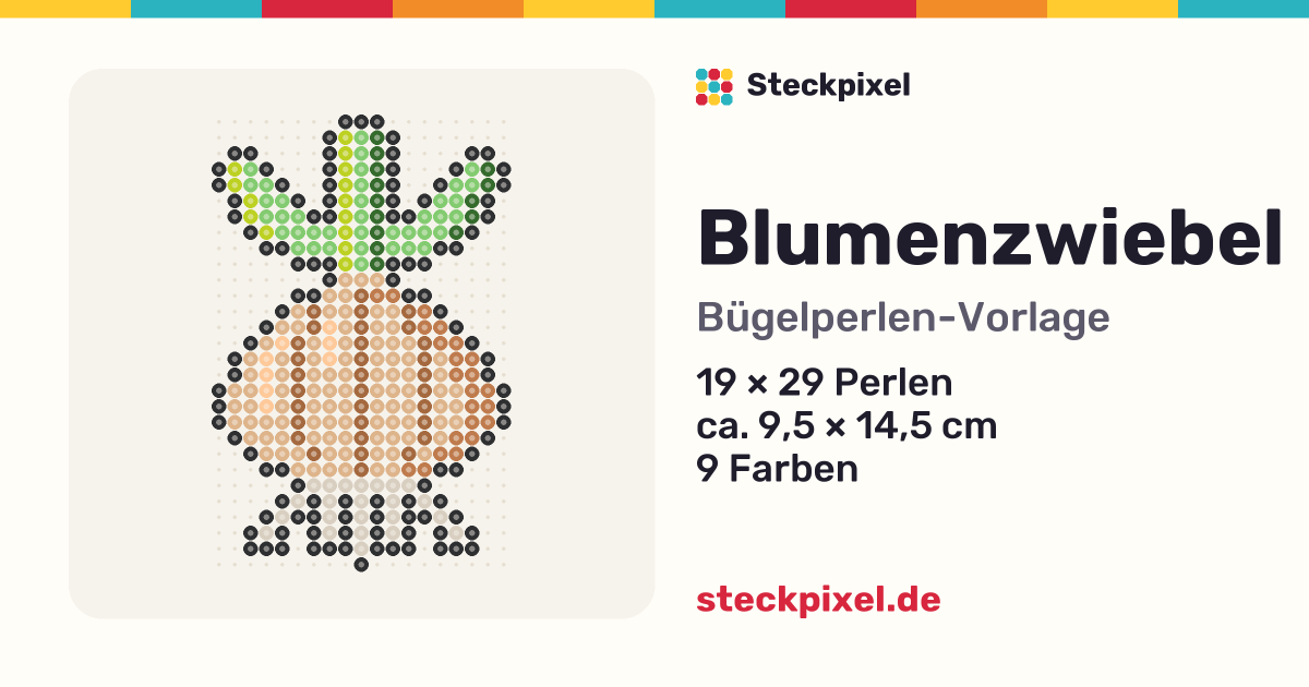 Bügelperlen-Vorlage Blumenzwiebel
