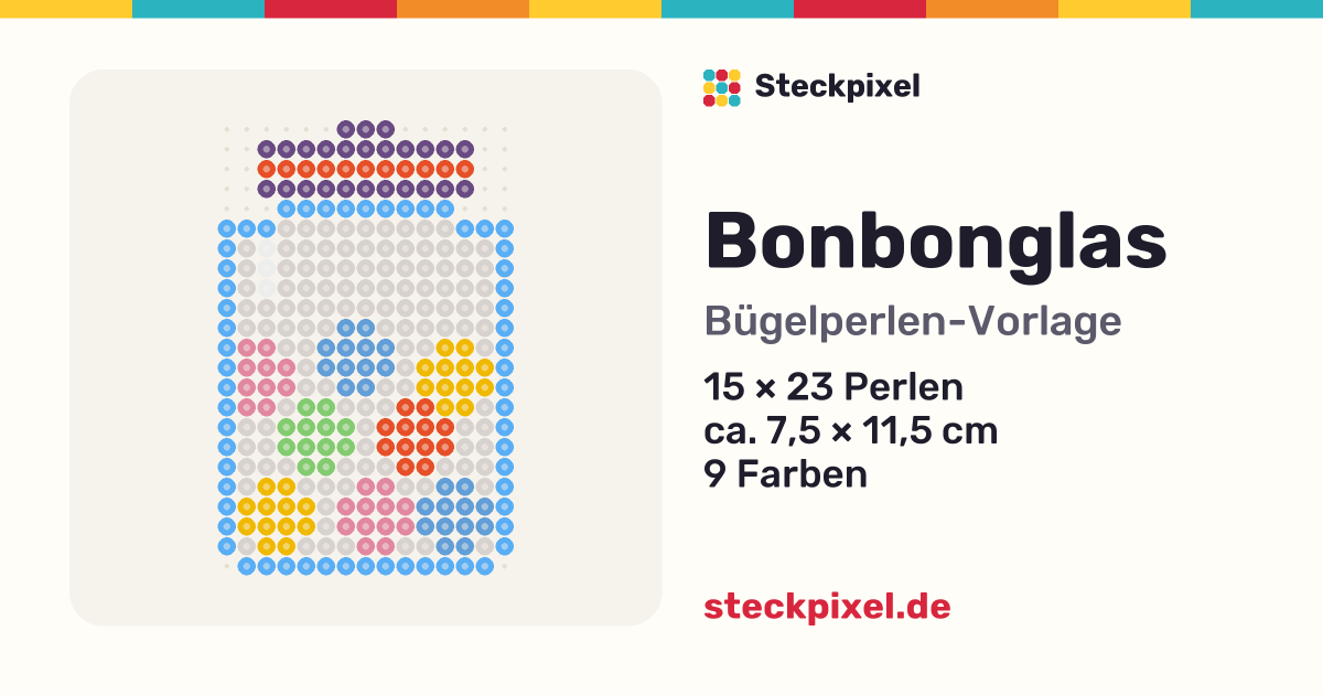 Bügelperlen-Vorlage Bonbonglas