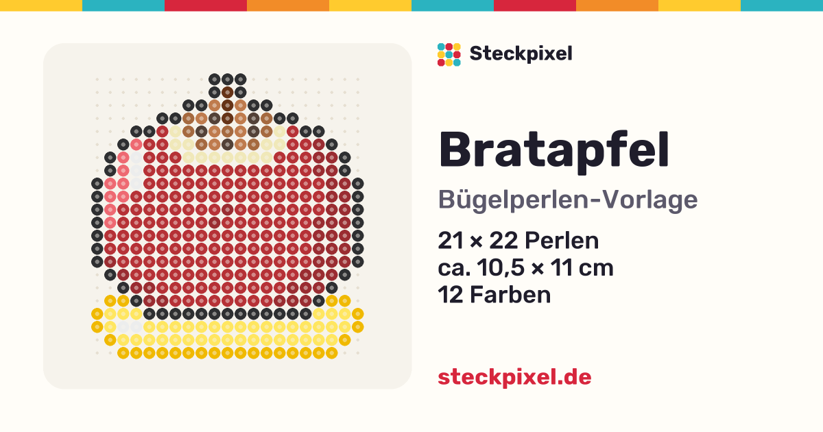 Bügelperlen-Vorlage Bratapfel