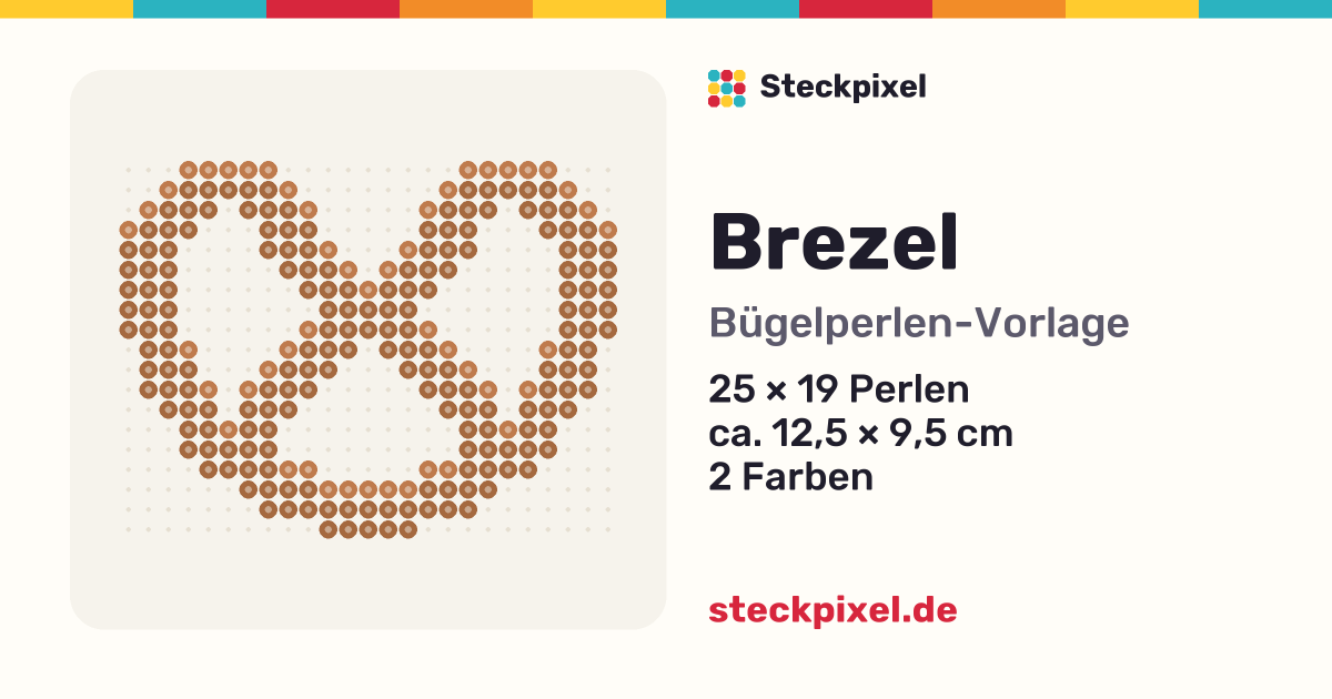 Bügelperlen-Vorlage Brezel