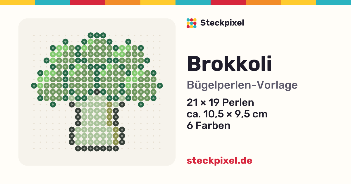 Bügelperlen-Vorlage Brokkoli