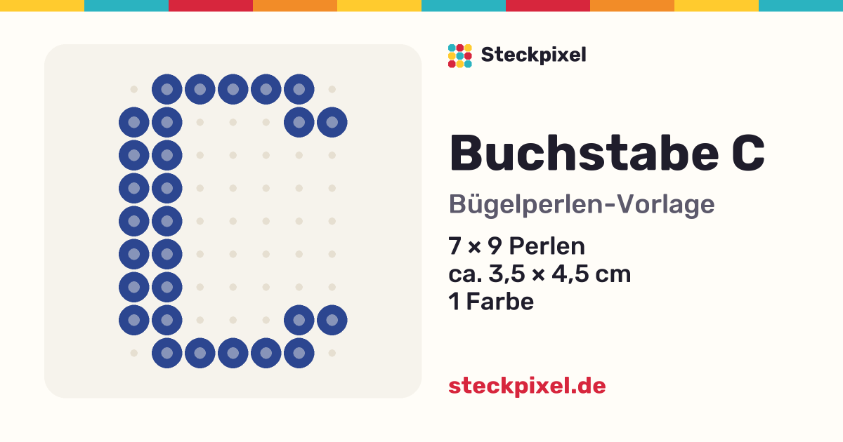 Bügelperlen-Vorlage Buchstabe C