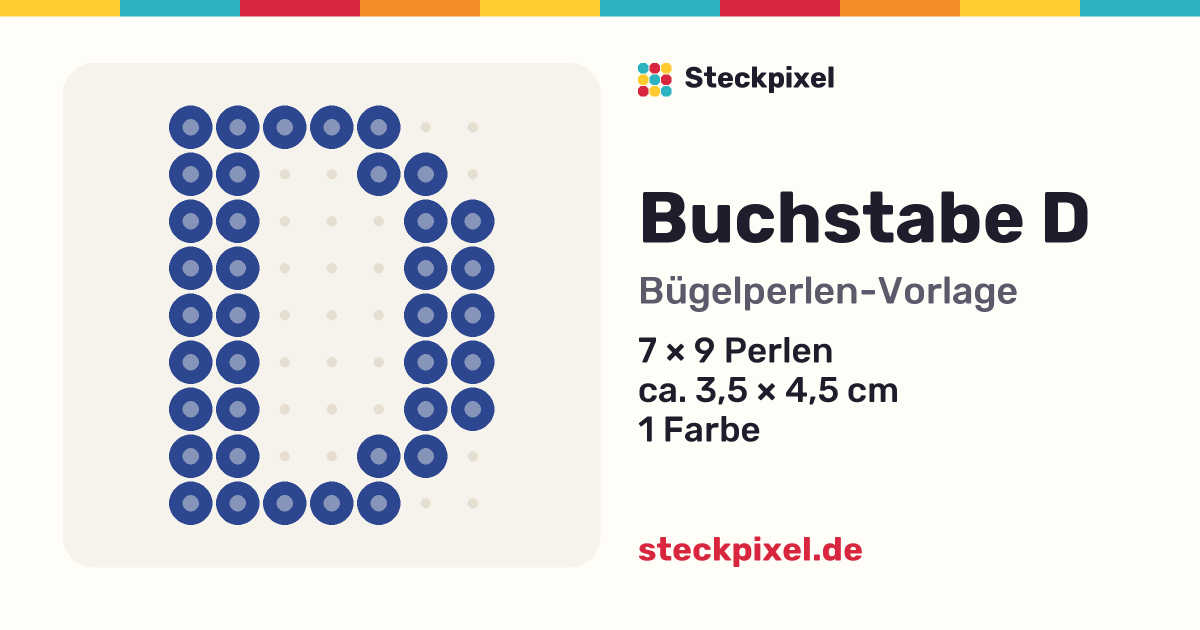 Bügelperlen-Vorlage Buchstabe D