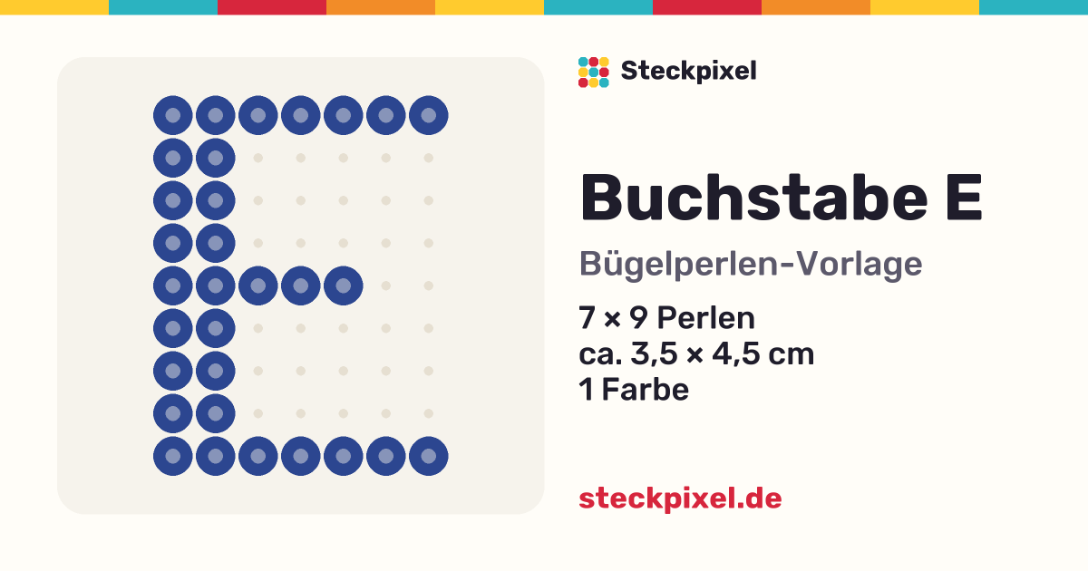 Bügelperlen-Vorlage Buchstabe E