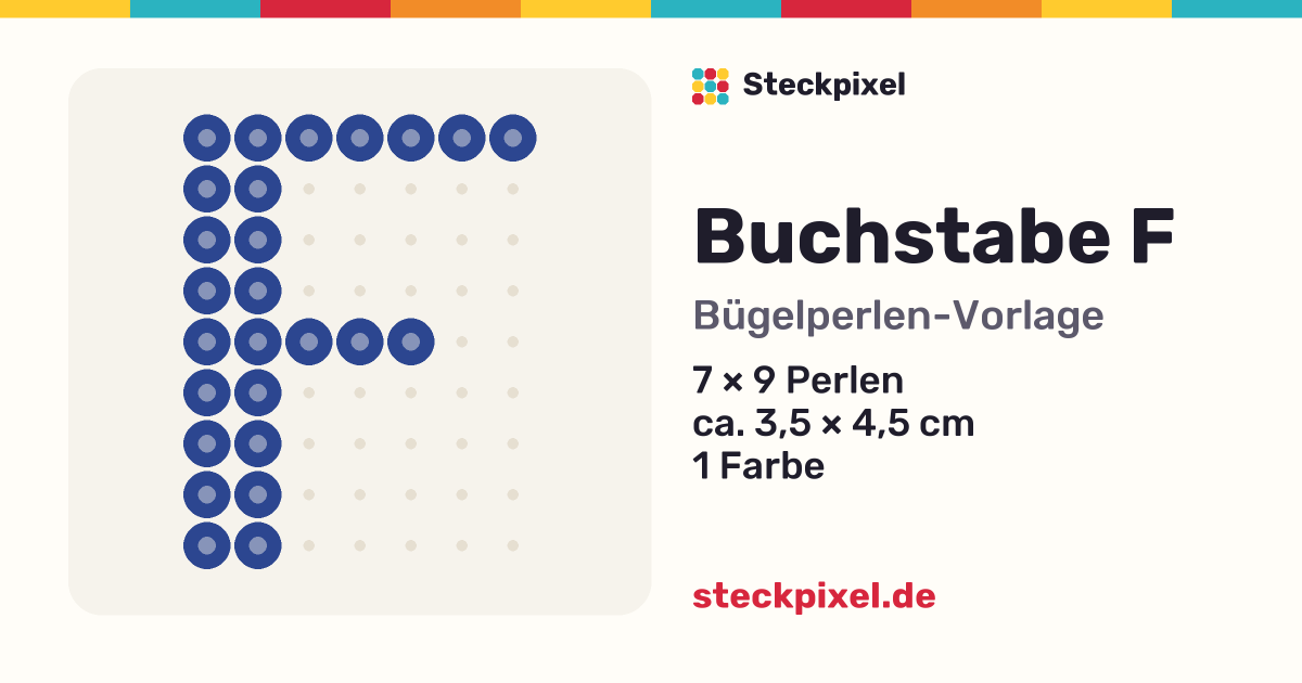 Bügelperlen-Vorlage Buchstabe F