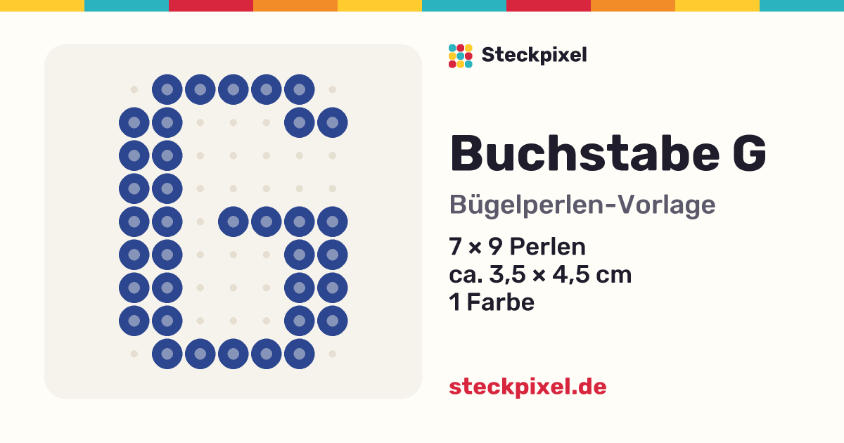 Bügelperlen-Vorlage Buchstabe G