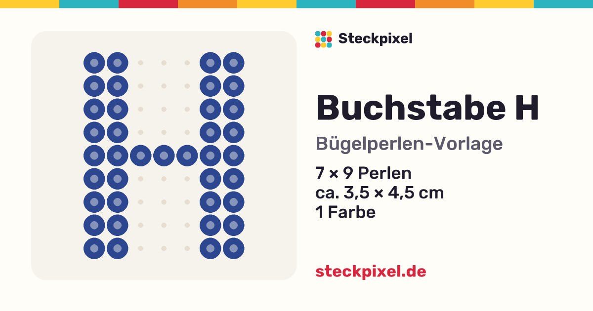 Bügelperlen-Vorlage Buchstabe H