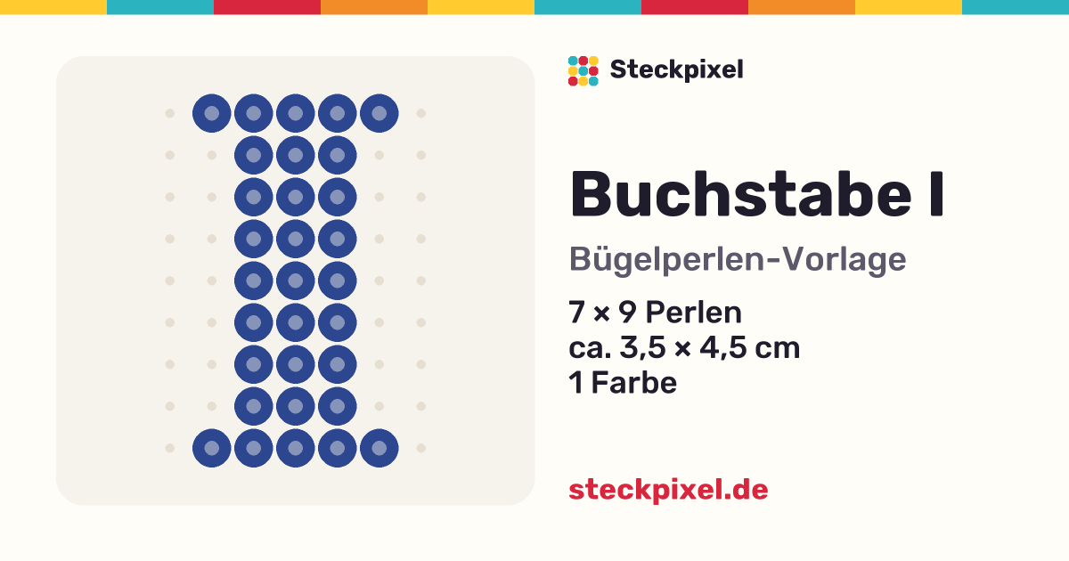 Bügelperlen-Vorlage Buchstabe I