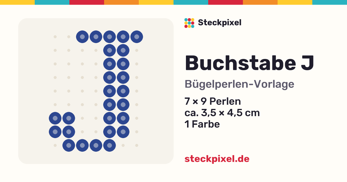 Bügelperlen-Vorlage Buchstabe J
