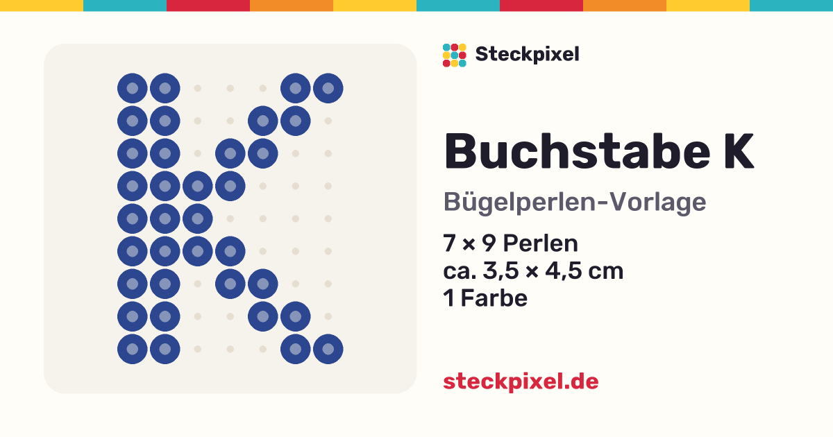 Bügelperlen-Vorlage Buchstabe K