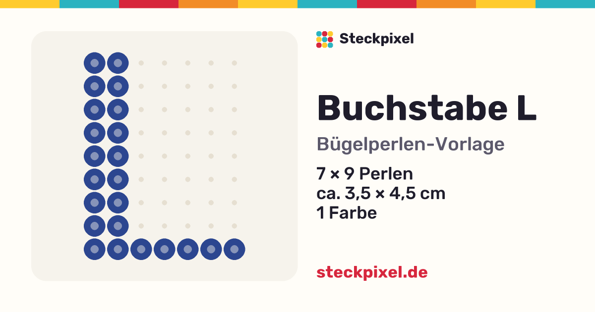Bügelperlen-Vorlage Buchstabe L