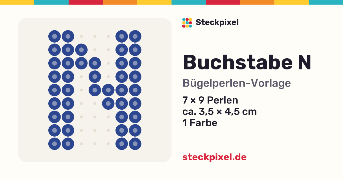 Bügelperlen-Vorlage Buchstabe N