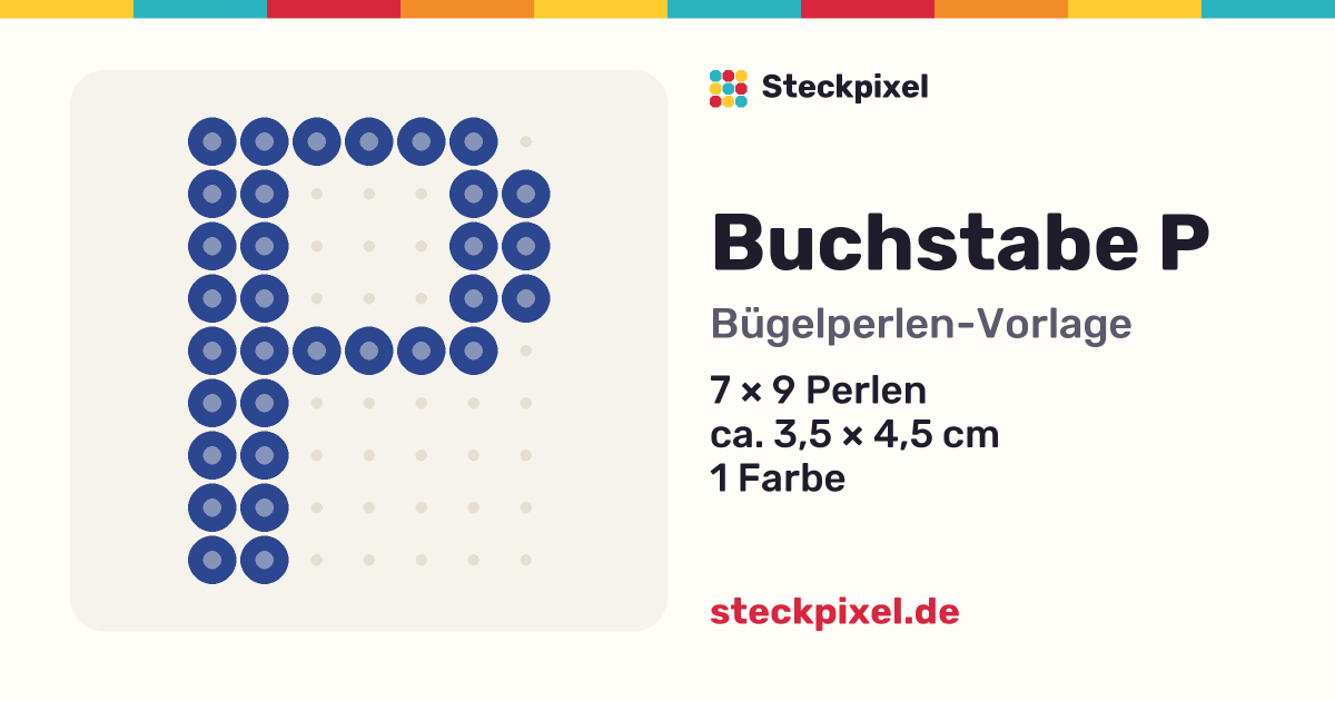 Bügelperlen-Vorlage Buchstabe P