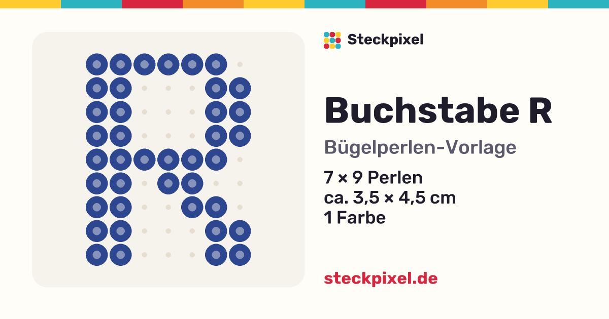Bügelperlen-Vorlage Buchstabe R