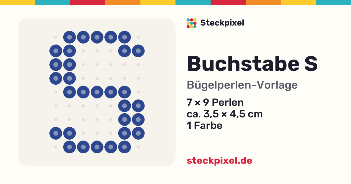 Bügelperlen-Vorlage Buchstabe S
