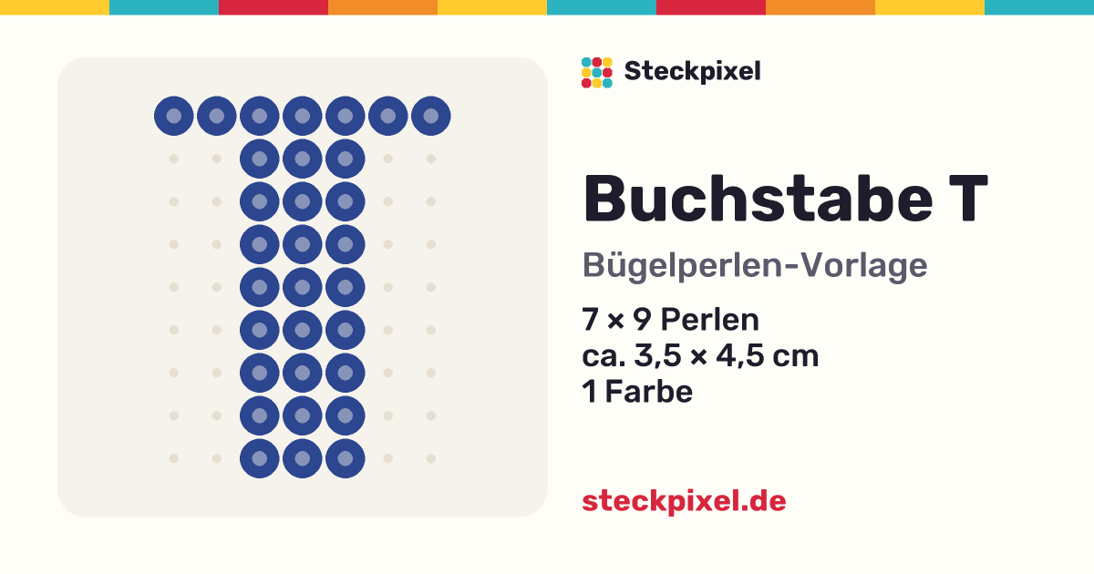 Bügelperlen-Vorlage Buchstabe T