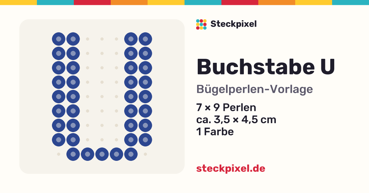 Bügelperlen-Vorlage Buchstabe U