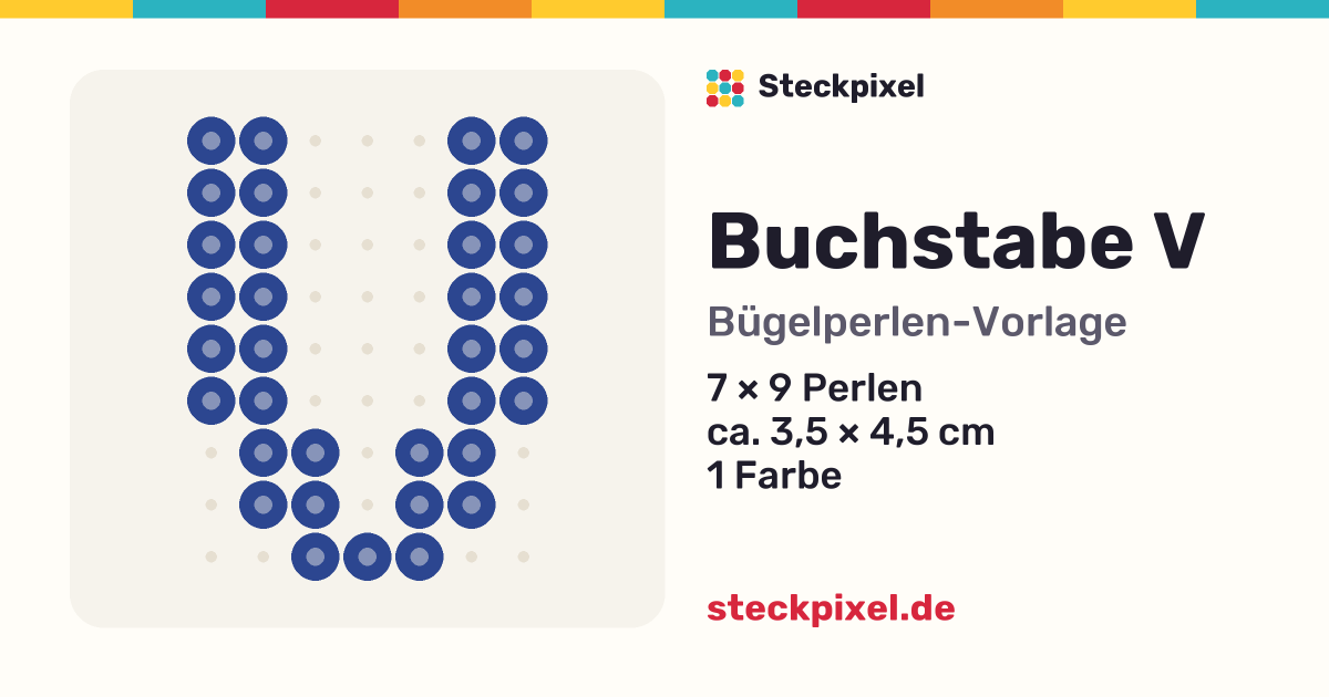 Bügelperlen-Vorlage Buchstabe V