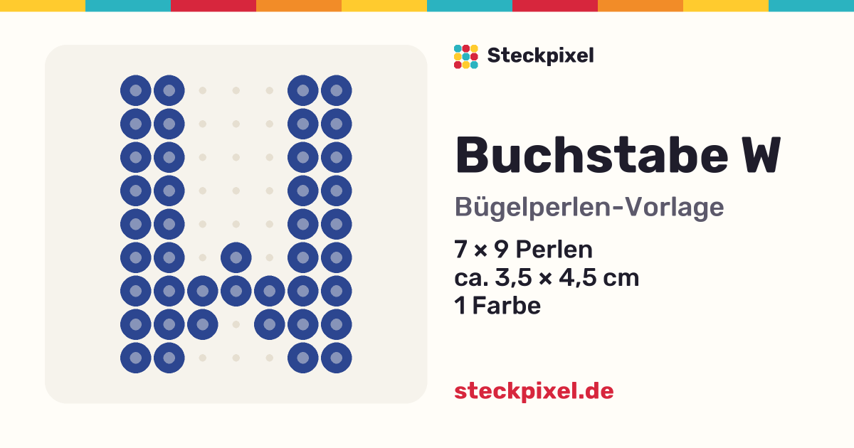 Bügelperlen-Vorlage Buchstabe W