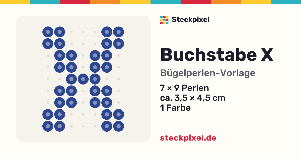 Bügelperlen-Vorlage Buchstabe X