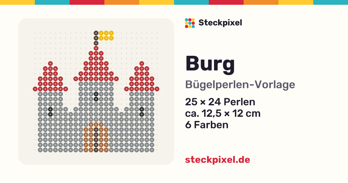 Bügelperlen-Vorlage Burg