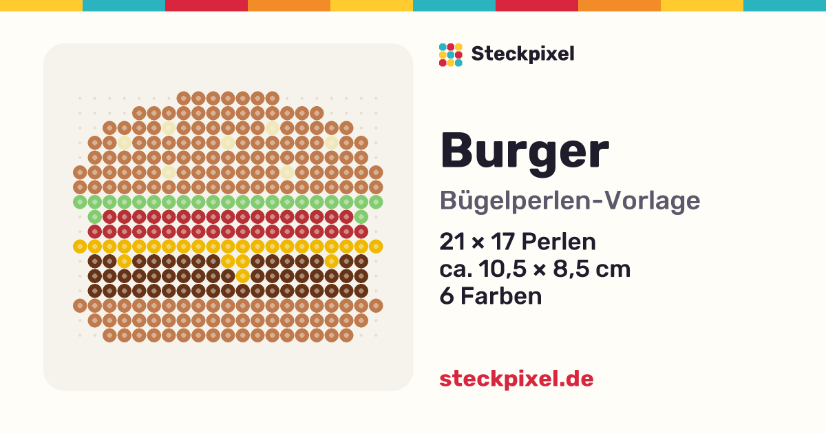 Bügelperlen-Vorlage Burger