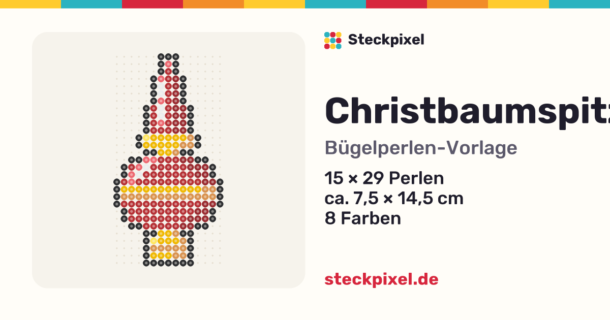Bügelperlen-Vorlage Christbaumspitze