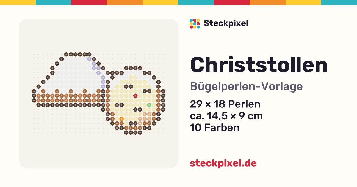 Bügelperlen-Vorlage Christstollen